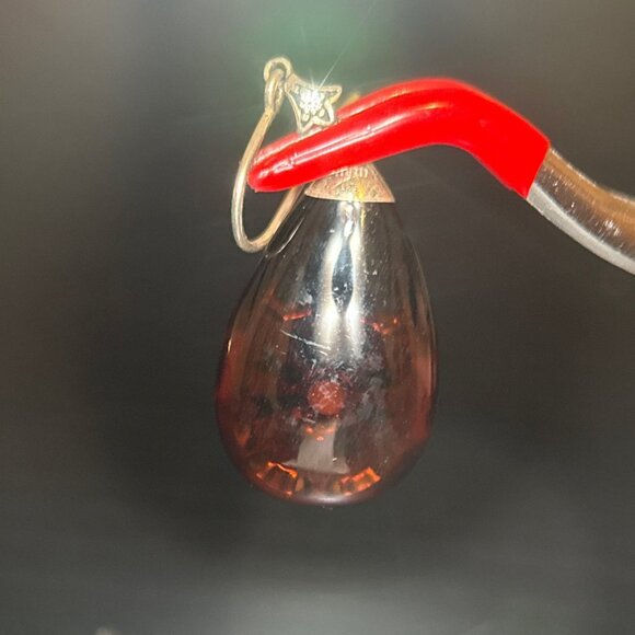 925 Brown Stone/Cz Dangle Earrings - Picture 4 of 7